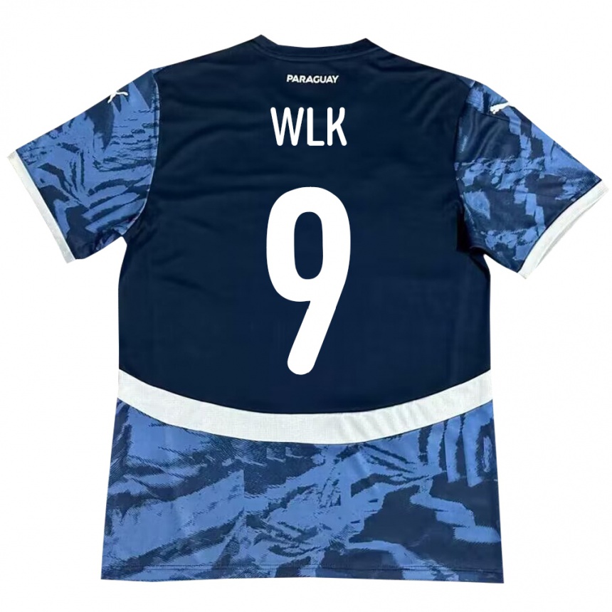 Niño Fútbol Camiseta Paraguay Allan Wlk #9 Azul 2ª Equipación 24-26 Perú