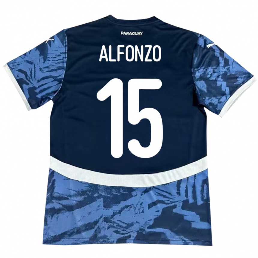 Niño Fútbol Camiseta Paraguay Axel Alfonzo #15 Azul 2ª Equipación 24-26 Perú