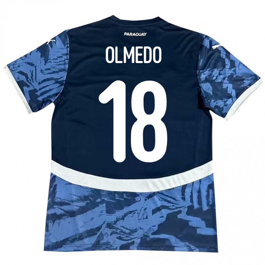 Niño Fútbol Camiseta Paraguay Cesar Olmedo #18 Azul 2ª Equipación 24-26 Perú