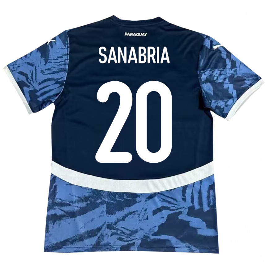 Niño Fútbol Camiseta Paraguay Tobías Sanabria #20 Azul 2ª Equipación 24-26 Perú