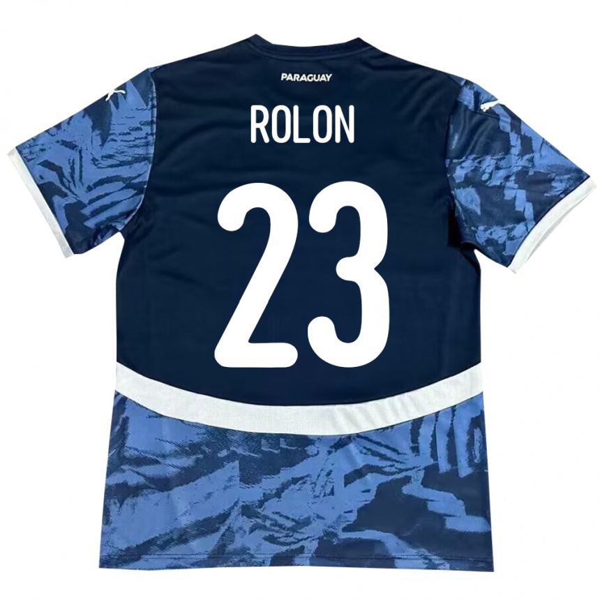 Niño Fútbol Camiseta Paraguay Luis Rolón #23 Azul 2ª Equipación 24-26 Perú