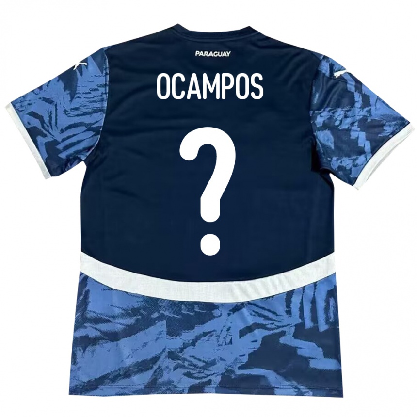 Niño Fútbol Camiseta Paraguay Santiago Ocampos #0 Azul 2ª Equipación 24-26 Perú