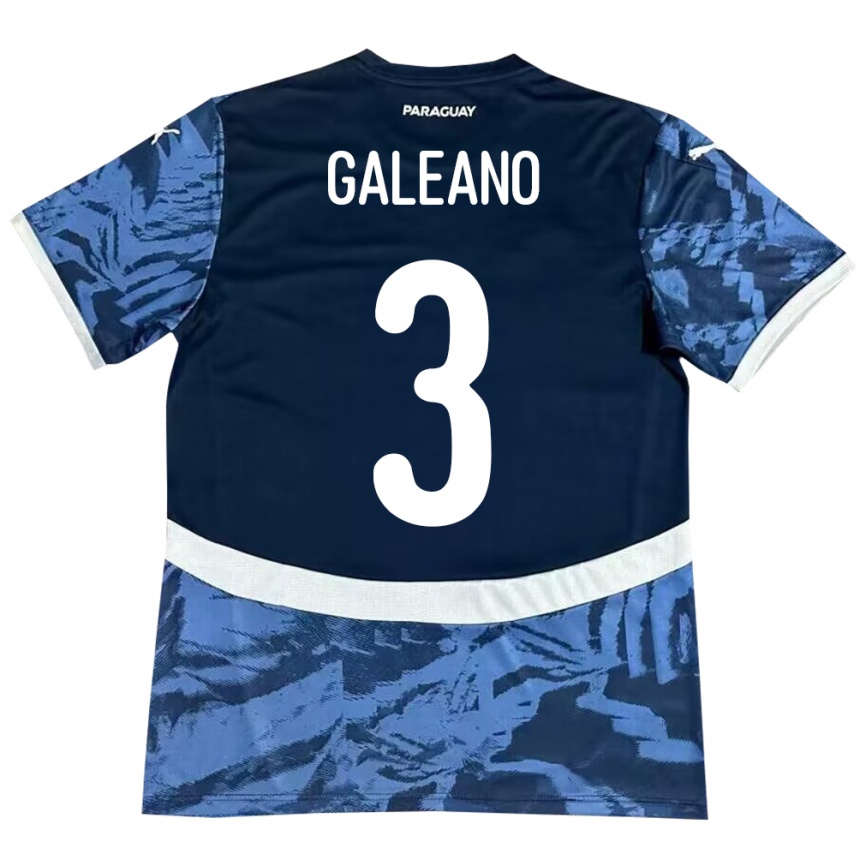 Niño Fútbol Camiseta Paraguay Fernando Galeano #3 Azul 2ª Equipación 24-26 Perú