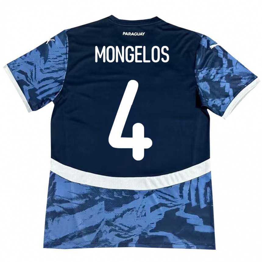 Niño Fútbol Camiseta Paraguay Rolando Mongelós #4 Azul 2ª Equipación 24-26 Perú