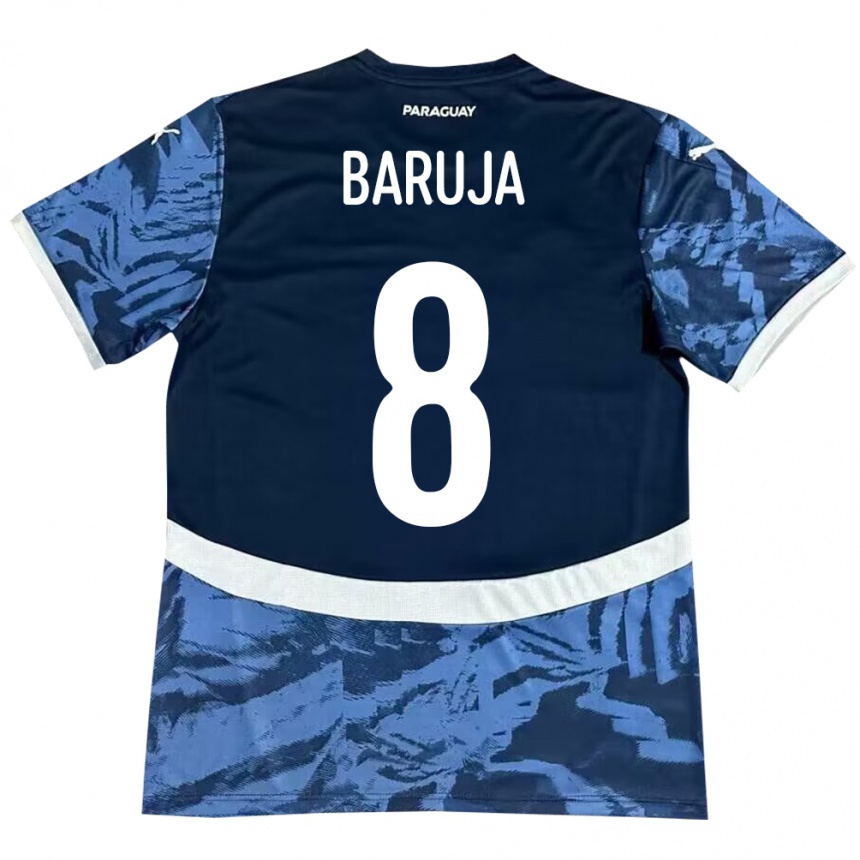 Niño Fútbol Camiseta Paraguay Fabrizio Baruja #8 Azul 2ª Equipación 24-26 Perú