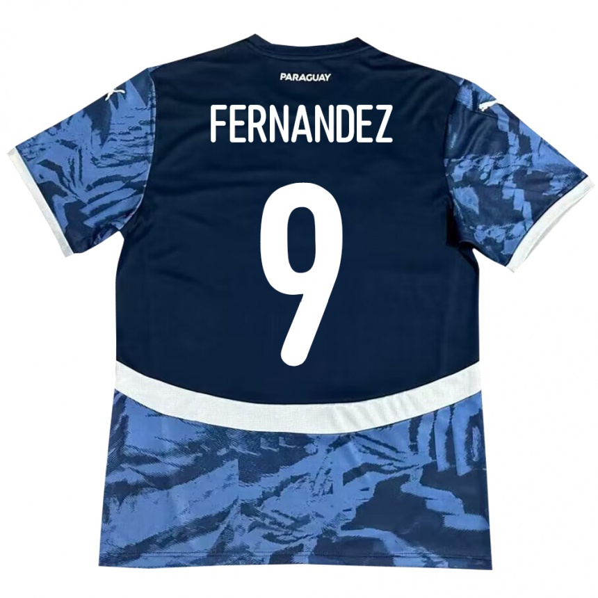 Niño Fútbol Camiseta Paraguay David Fernández #9 Azul 2ª Equipación 24-26 Perú