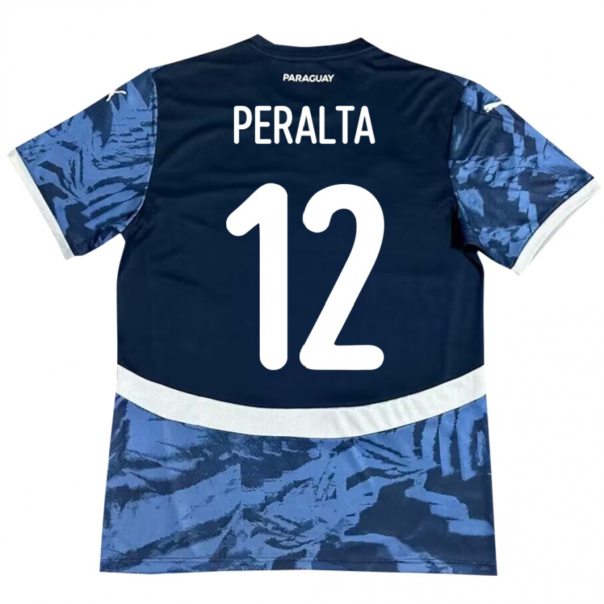 Niño Fútbol Camiseta Paraguay Jesús Peralta #12 Azul 2ª Equipación 24-26 Perú