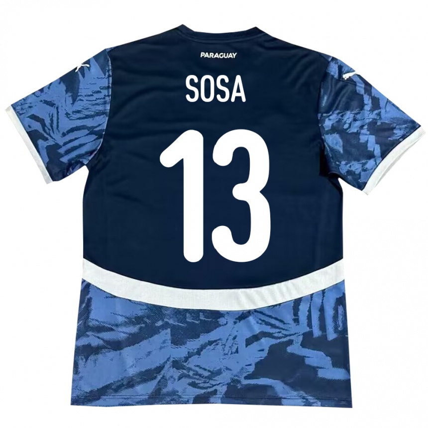 Niño Fútbol Camiseta Paraguay Alex Sosa #13 Azul 2ª Equipación 24-26 Perú