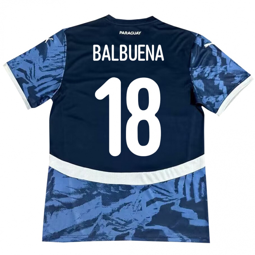 Niño Fútbol Camiseta Paraguay Axel Balbuena #18 Azul 2ª Equipación 24-26 Perú