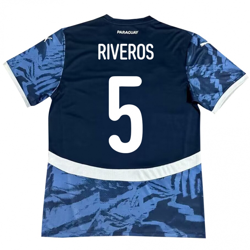 Niño Fútbol Camiseta Paraguay Verónica Riveros #5 Azul 2ª Equipación 24-26 Perú