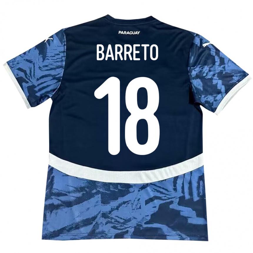 Niño Fútbol Camiseta Paraguay Liz Barreto #18 Azul 2ª Equipación 24-26 Perú