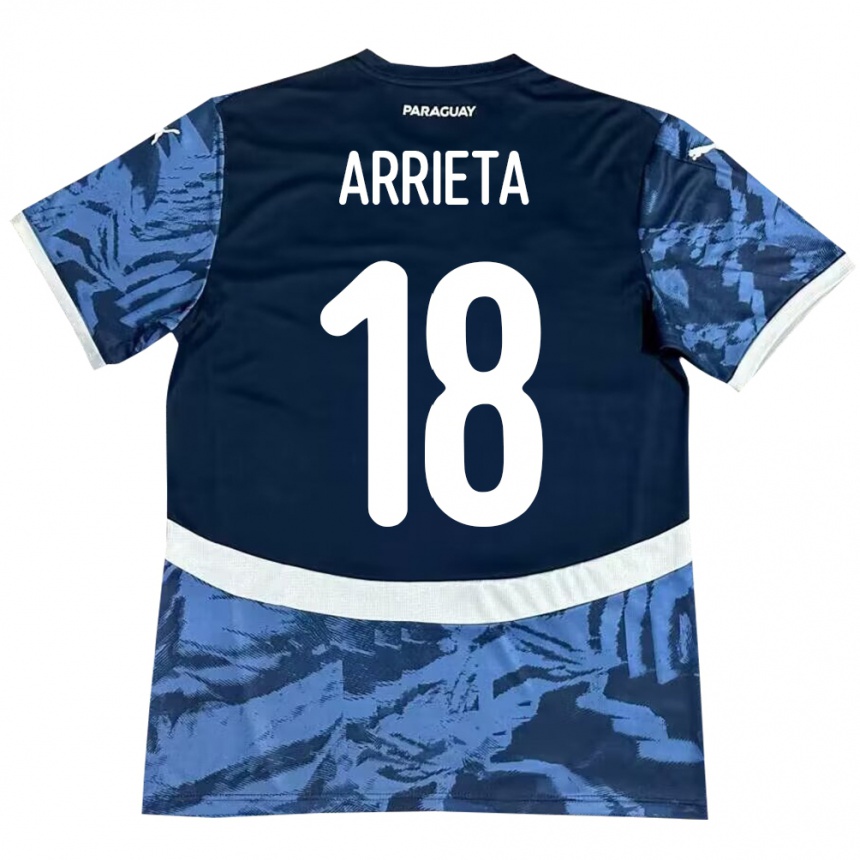 Niño Fútbol Camiseta Paraguay Camila Arrieta #18 Azul 2ª Equipación 24-26 Perú