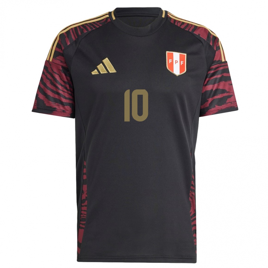 Niño Fútbol Camiseta Perú Thiago Salinas #10 Negro 2ª Equipación 24-26 Perú