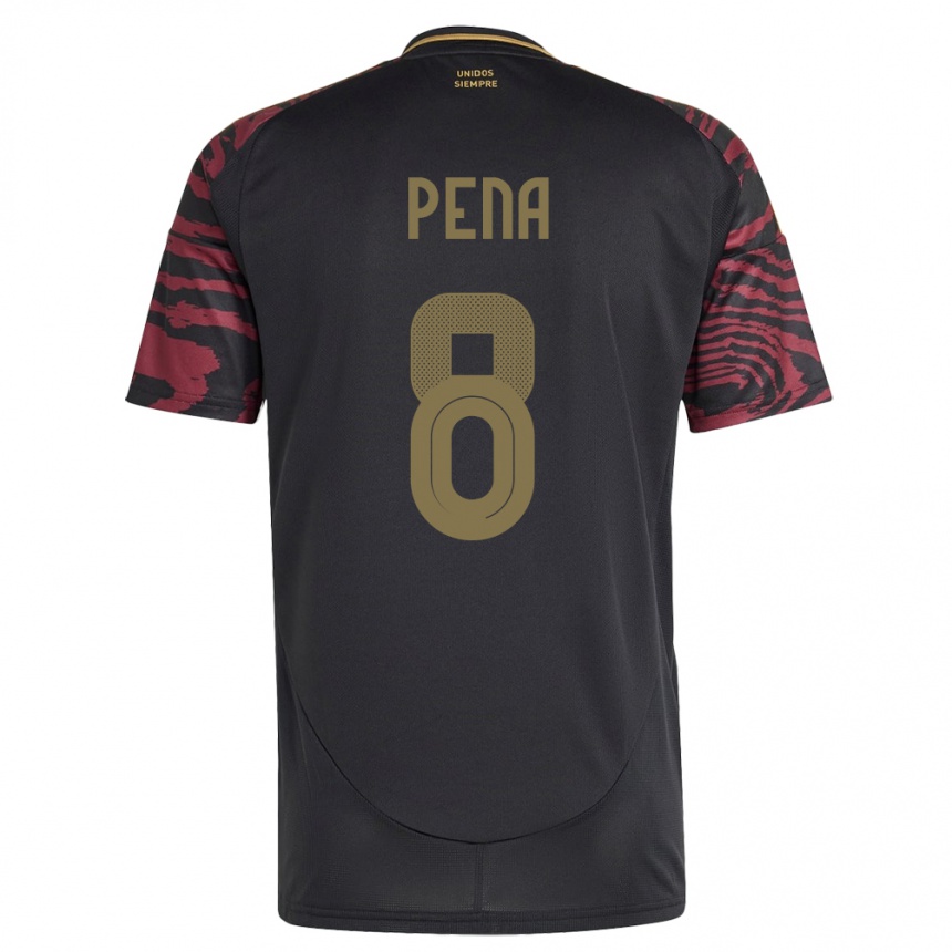 Niño Fútbol Camiseta Perú Sergio Peña #8 Negro 2ª Equipación 24-26 Perú