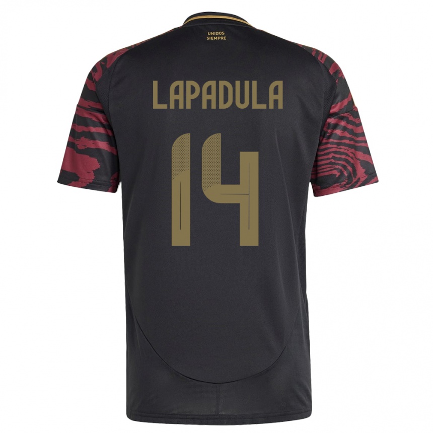 Niño Fútbol Camiseta Perú Gianluca Lapadula #14 Negro 2ª Equipación 24-26 Perú