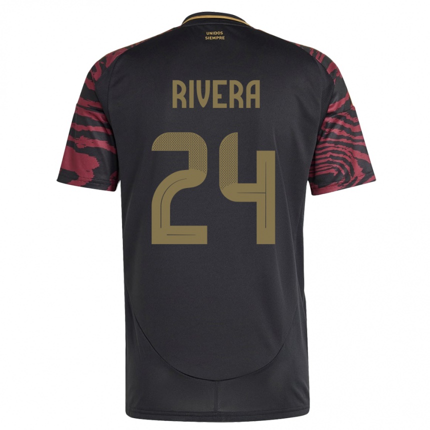 Niño Fútbol Camiseta Perú José Rivera #24 Negro 2ª Equipación 24-26 Perú