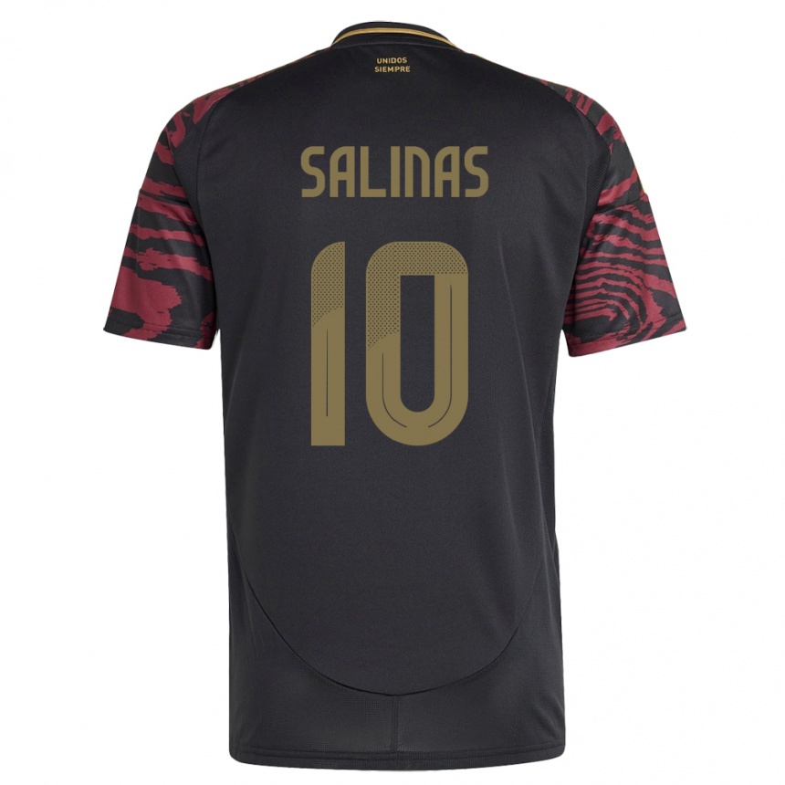 Niño Fútbol Camiseta Perú Thiago Salinas #10 Negro 2ª Equipación 24-26 Perú