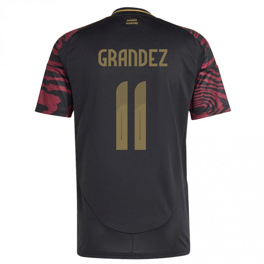 Niño Fútbol Camiseta Perú Guillermo Grández #11 Negro 2ª Equipación 24-26 Perú