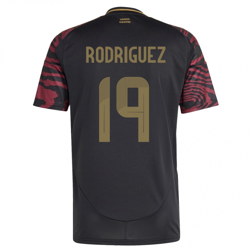 Niño Fútbol Camiseta Perú Mateo Rodríguez #19 Negro 2ª Equipación 24-26 Perú