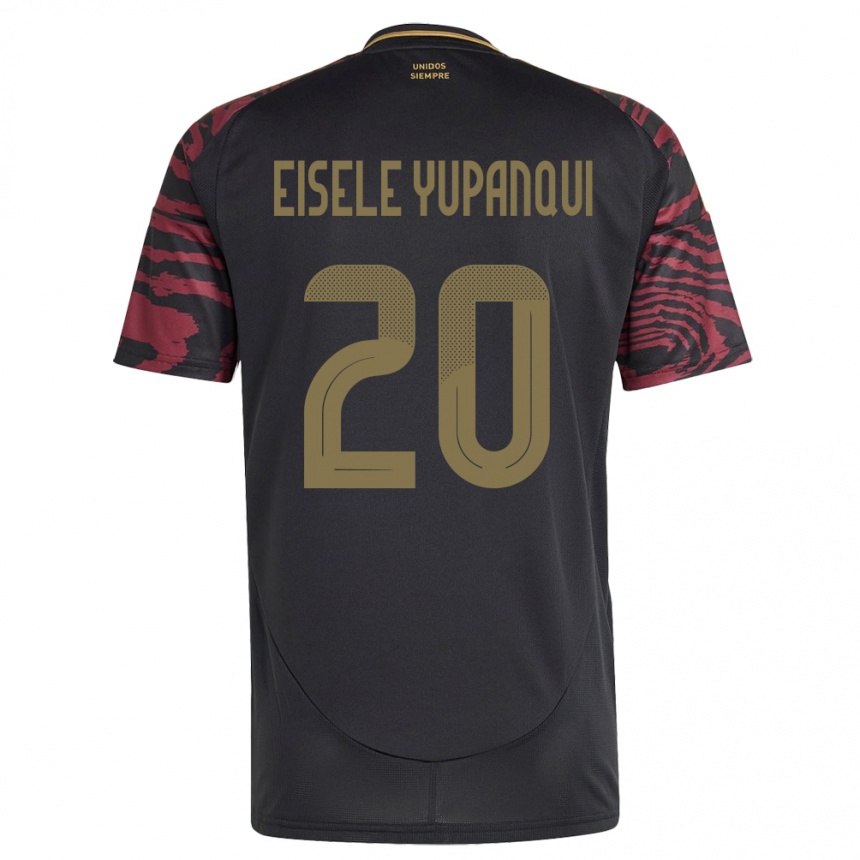 Niño Fútbol Camiseta Perú Philipp Eisele Yupanqui #20 Negro 2ª Equipación 24-26 Perú