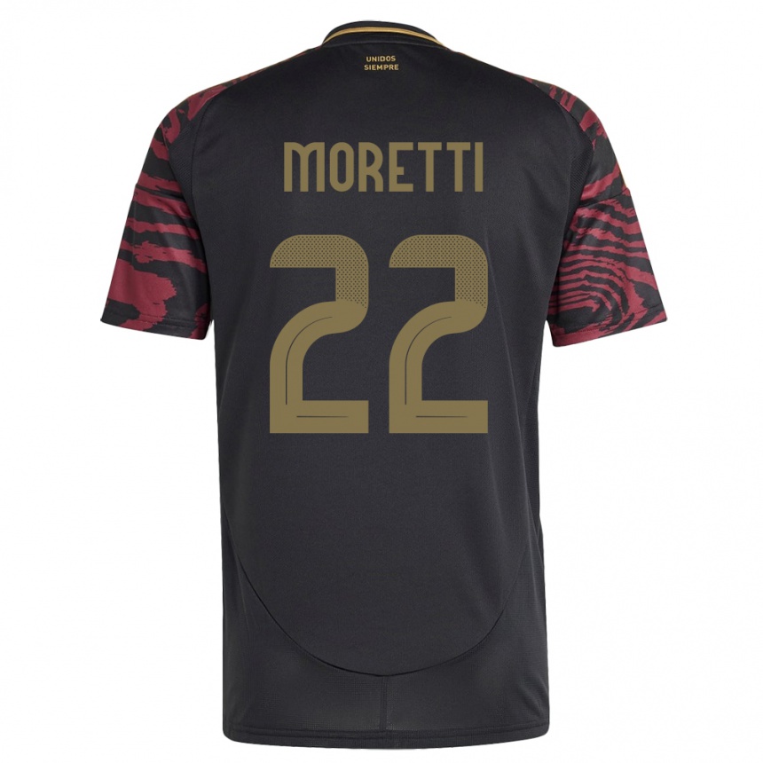 Niño Fútbol Camiseta Perú Jair Moretti #22 Negro 2ª Equipación 24-26 Perú