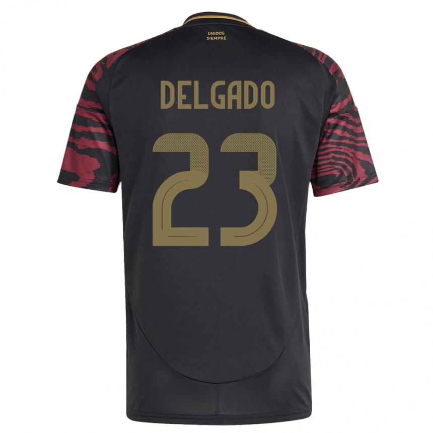 Niño Fútbol Camiseta Perú Valentino Delgado #23 Negro 2ª Equipación 24-26 Perú