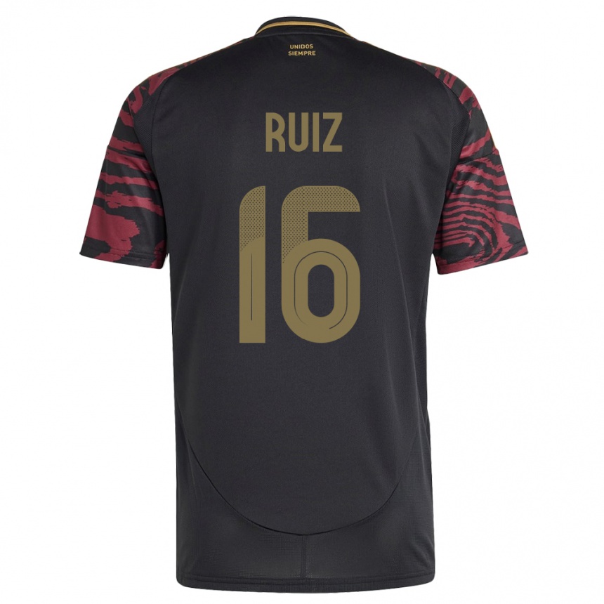 Niño Fútbol Camiseta Perú Birka Ruiz #16 Negro 2ª Equipación 24-26 Perú