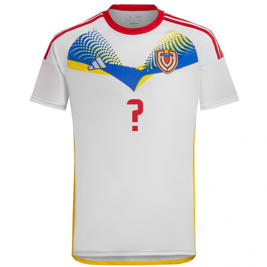 Niño Fútbol Camiseta Venezuela Su Nombre #0 Blanco 2ª Equipación 24-26 Perú