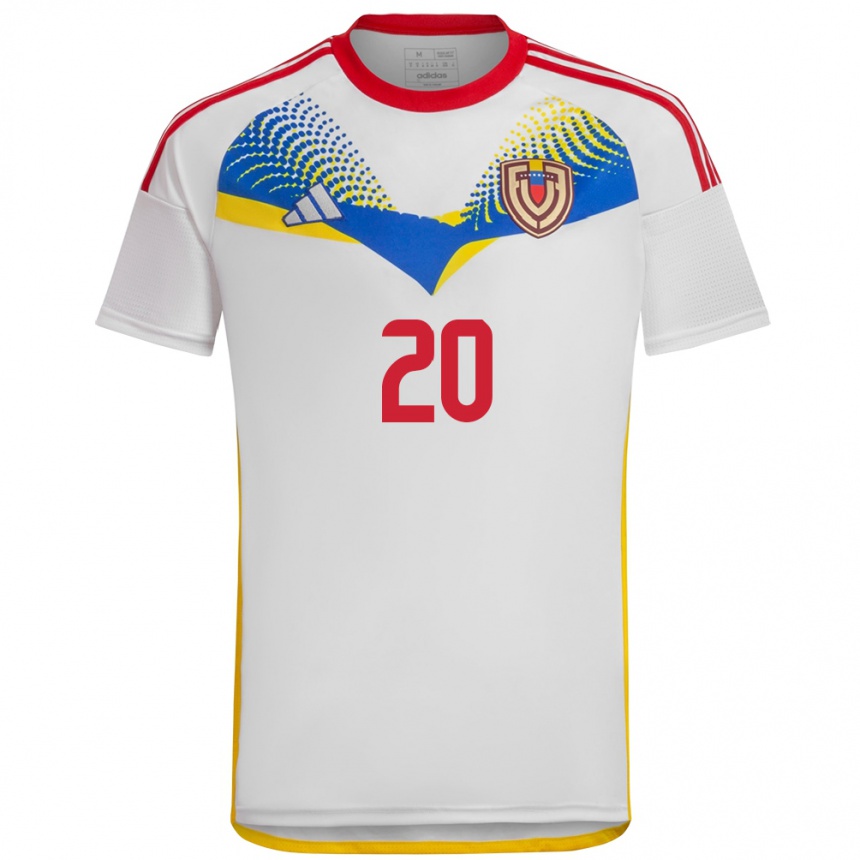 Niño Fútbol Camiseta Venezuela Luis Balbo #20 Blanco 2ª Equipación 24-26 Perú