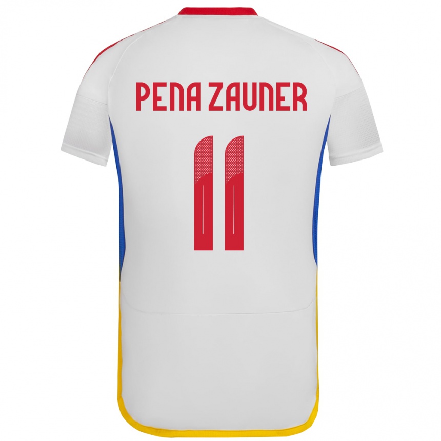 Niño Fútbol Camiseta Venezuela Enrique Peña Zauner #11 Blanco 2ª Equipación 24-26 Perú