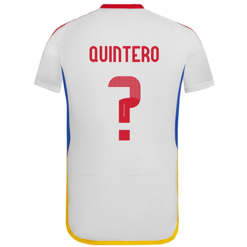 Niño Fútbol Camiseta Venezuela Teo Quintero #0 Blanco 2ª Equipación 24-26 Perú