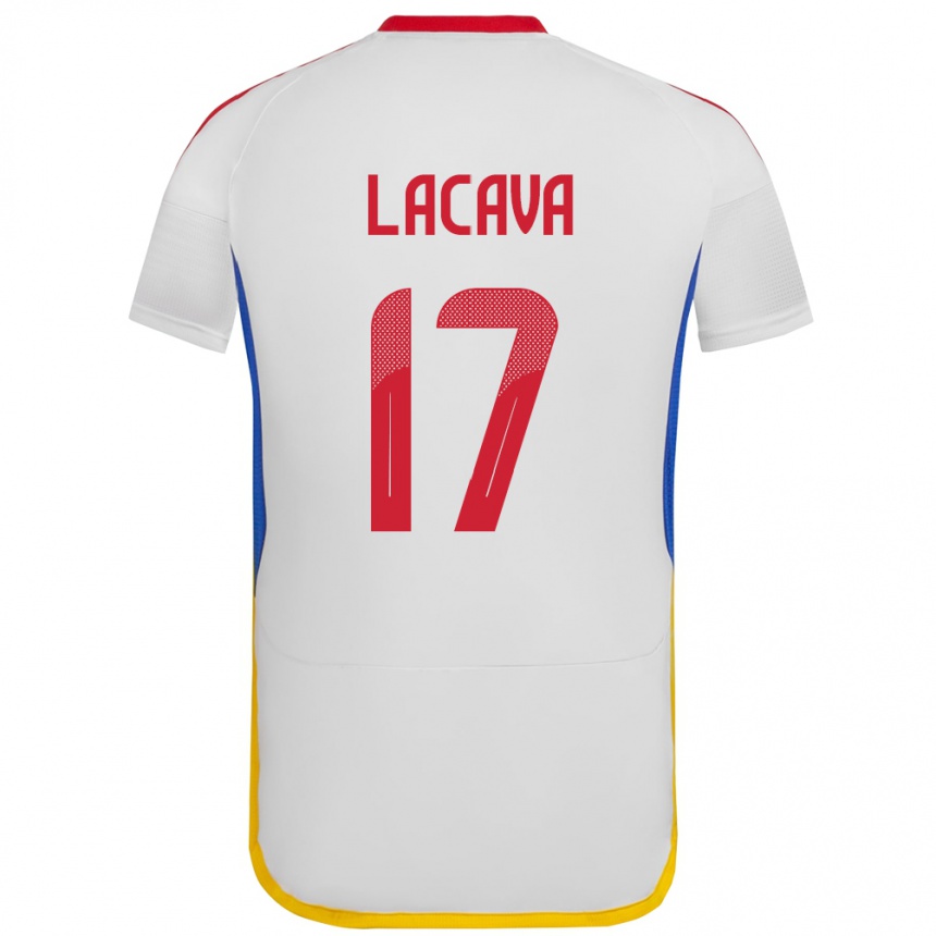 Niño Fútbol Camiseta Venezuela Matías Lacava #17 Blanco 2ª Equipación 24-26 Perú