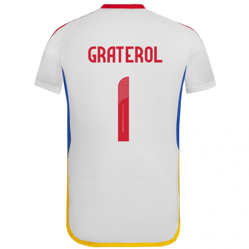 Niño Fútbol Camiseta Venezuela Joel Graterol #1 Blanco 2ª Equipación 24-26 Perú