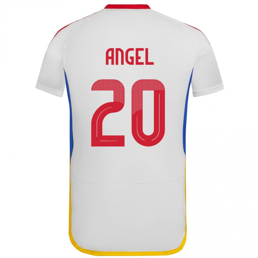 Niño Fútbol Camiseta Venezuela Wilker Ángel #20 Blanco 2ª Equipación 24-26 Perú