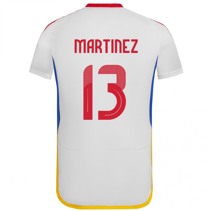 Niño Fútbol Camiseta Venezuela José Martínez #13 Blanco 2ª Equipación 24-26 Perú