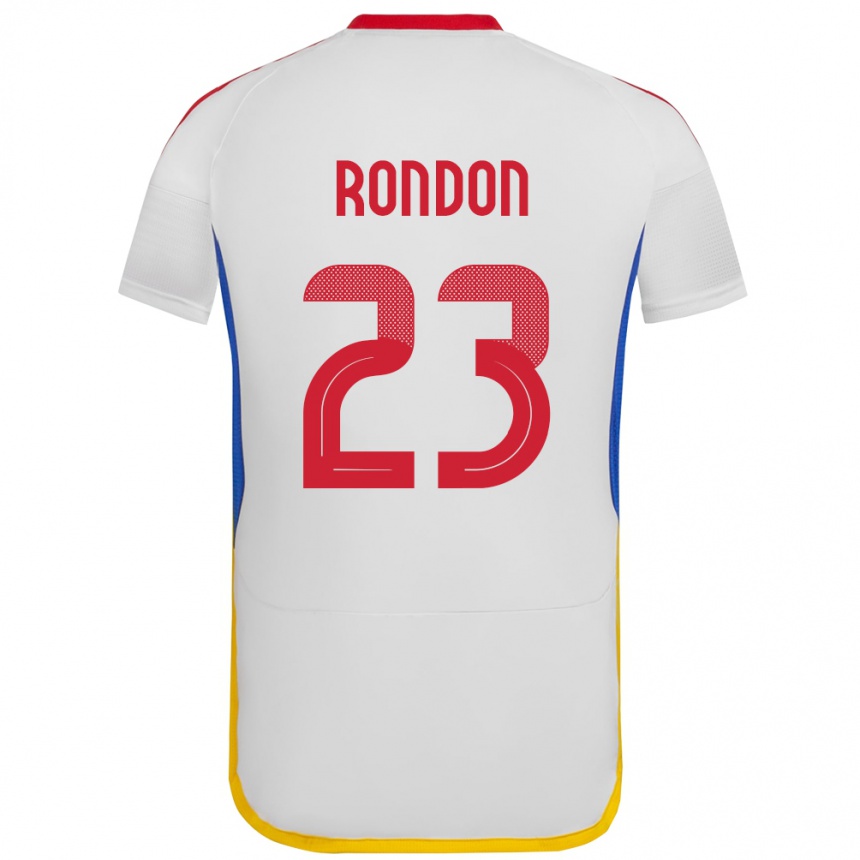 Niño Fútbol Camiseta Venezuela Salomón Rondón #23 Blanco 2ª Equipación 24-26 Perú