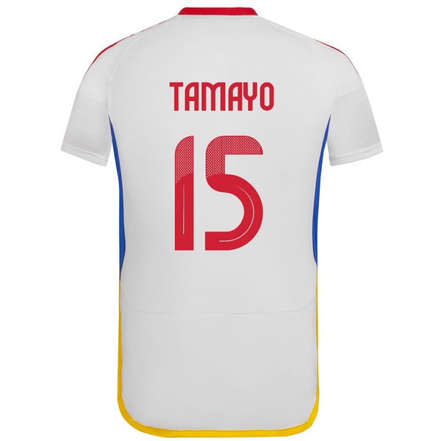 Niño Fútbol Camiseta Venezuela Bianneider Tamayo #15 Blanco 2ª Equipación 24-26 Perú