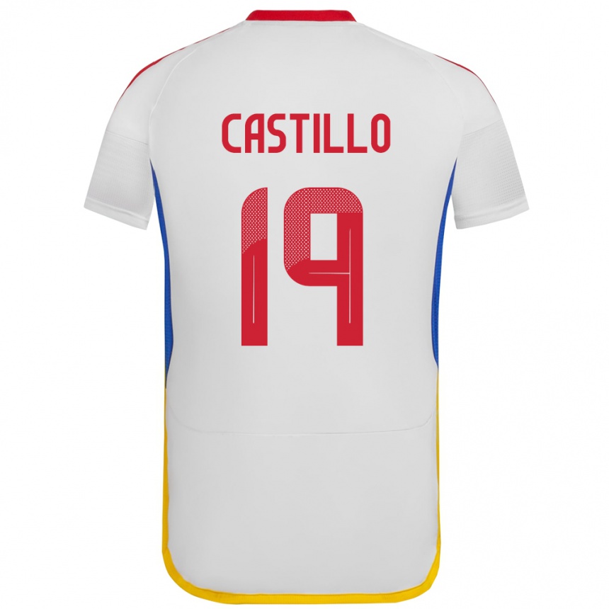 Niño Fútbol Camiseta Venezuela Bryan Castillo #19 Blanco 2ª Equipación 24-26 Perú