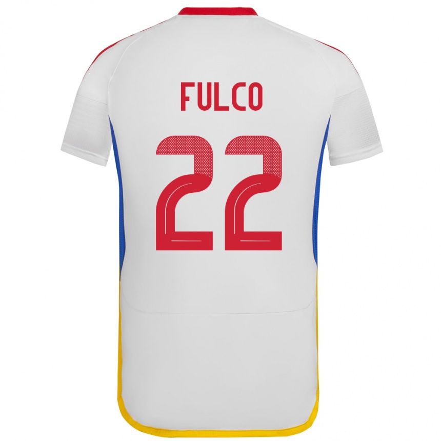 Niño Fútbol Camiseta Venezuela Pedro Fulco #22 Blanco 2ª Equipación 24-26 Perú