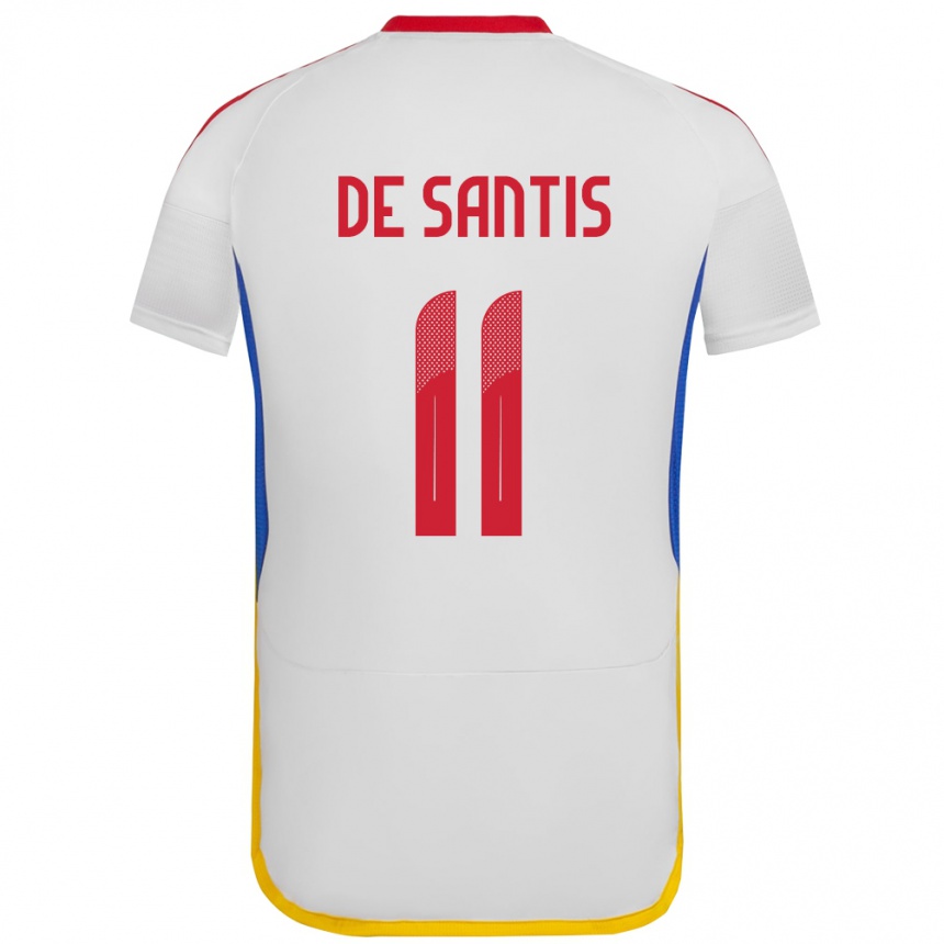 Niño Fútbol Camiseta Venezuela Jeriel De Santis #11 Blanco 2ª Equipación 24-26 Perú