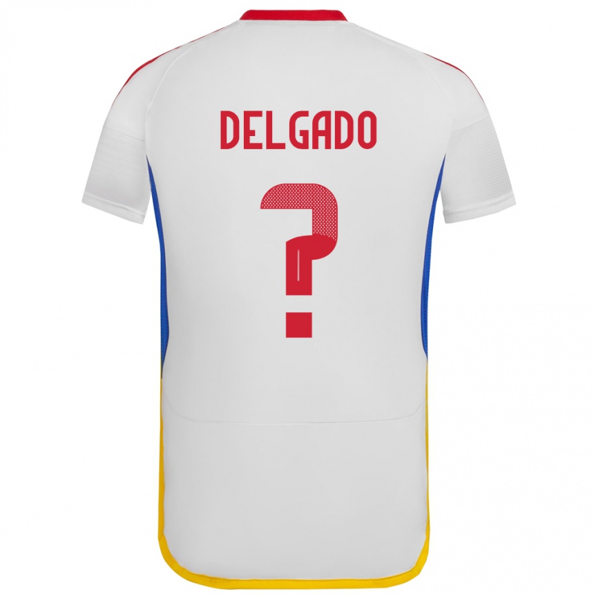 Niño Fútbol Camiseta Venezuela Álex Delgado #0 Blanco 2ª Equipación 24-26 Perú