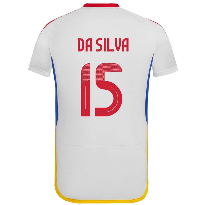 Niño Fútbol Camiseta Venezuela Cesar Da Silva #15 Blanco 2ª Equipación 24-26 Perú