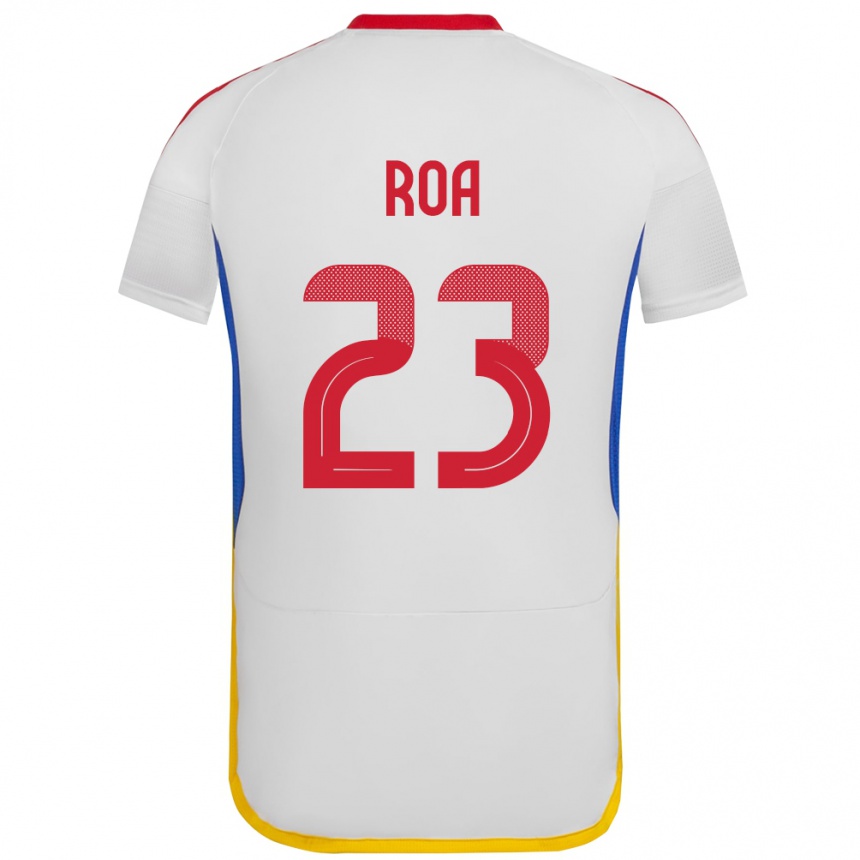 Niño Fútbol Camiseta Venezuela Keiber Roa #23 Blanco 2ª Equipación 24-26 Perú