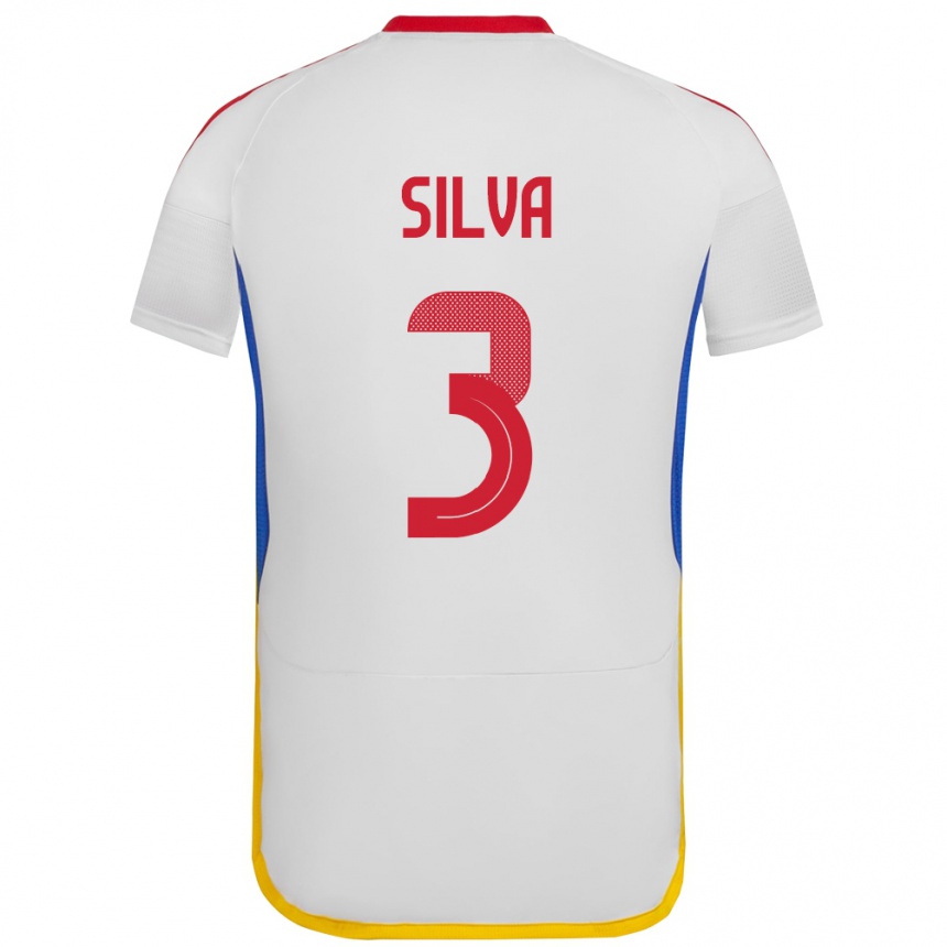 Niño Fútbol Camiseta Venezuela Santiago Silva #3 Blanco 2ª Equipación 24-26 Perú