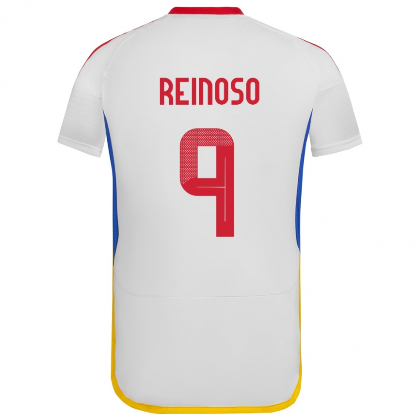 Niño Fútbol Camiseta Venezuela Lucciano Reinoso #9 Blanco 2ª Equipación 24-26 Perú