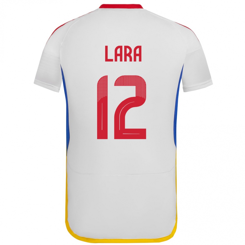 Niño Fútbol Camiseta Venezuela Jesús Lara #12 Blanco 2ª Equipación 24-26 Perú