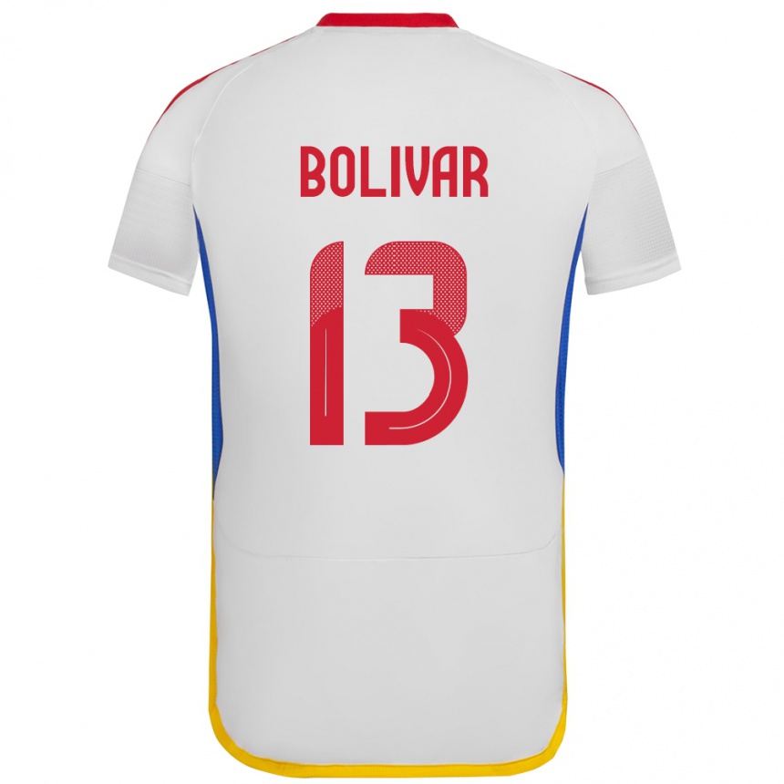 Niño Fútbol Camiseta Venezuela Salvador Bolívar #13 Blanco 2ª Equipación 24-26 Perú