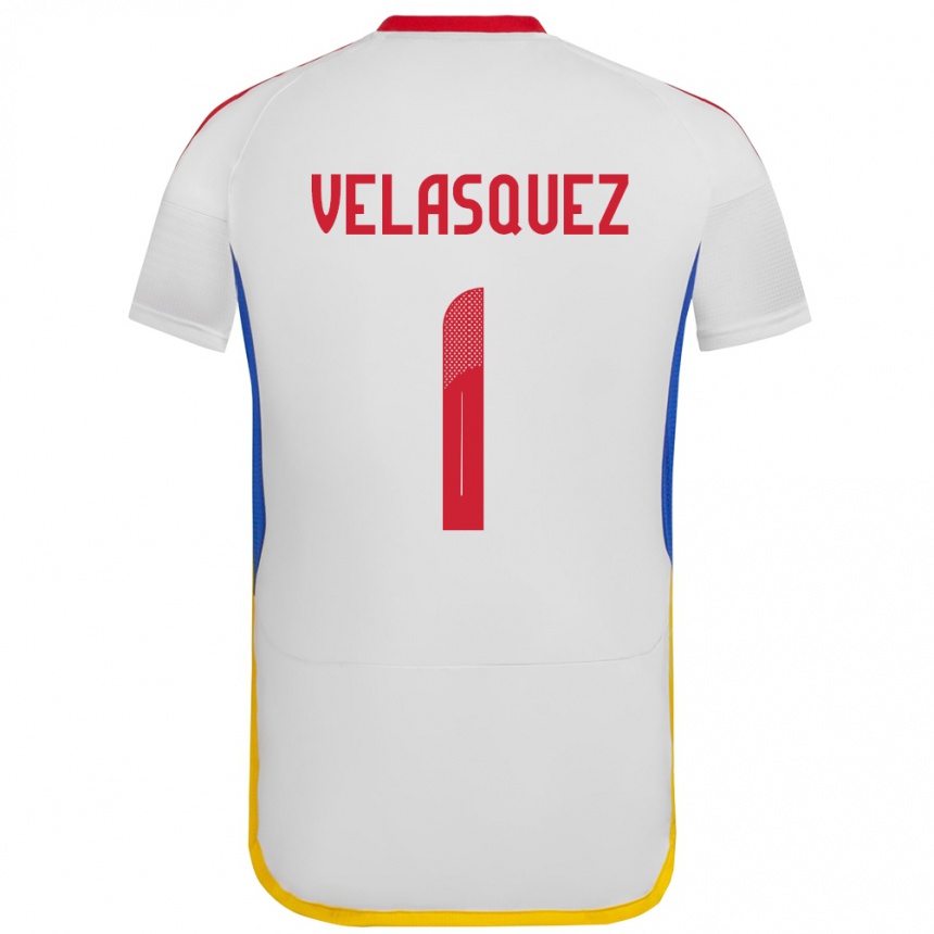 Niño Fútbol Camiseta Venezuela Yessica Velásquez #1 Blanco 2ª Equipación 24-26 Perú