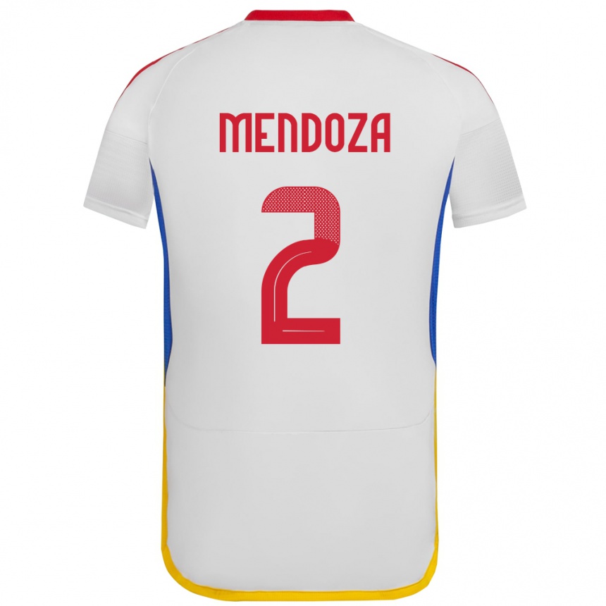 Niño Fútbol Camiseta Venezuela Rafanny Mendoza #2 Blanco 2ª Equipación 24-26 Perú