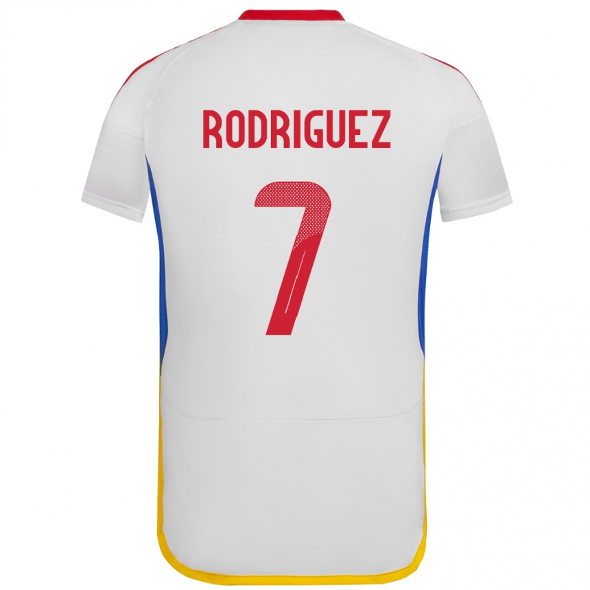 Niño Fútbol Camiseta Venezuela Daniuska Rodriguez #7 Blanco 2ª Equipación 24-26 Perú